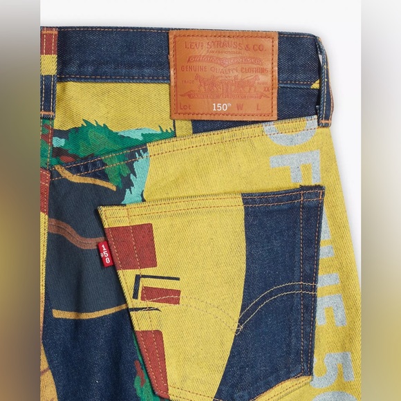 LEVI’S 501 150th Anniversary Banner Jeans Original Fit Selvedge Jeans 32W x 32L - Picture 3 of 11